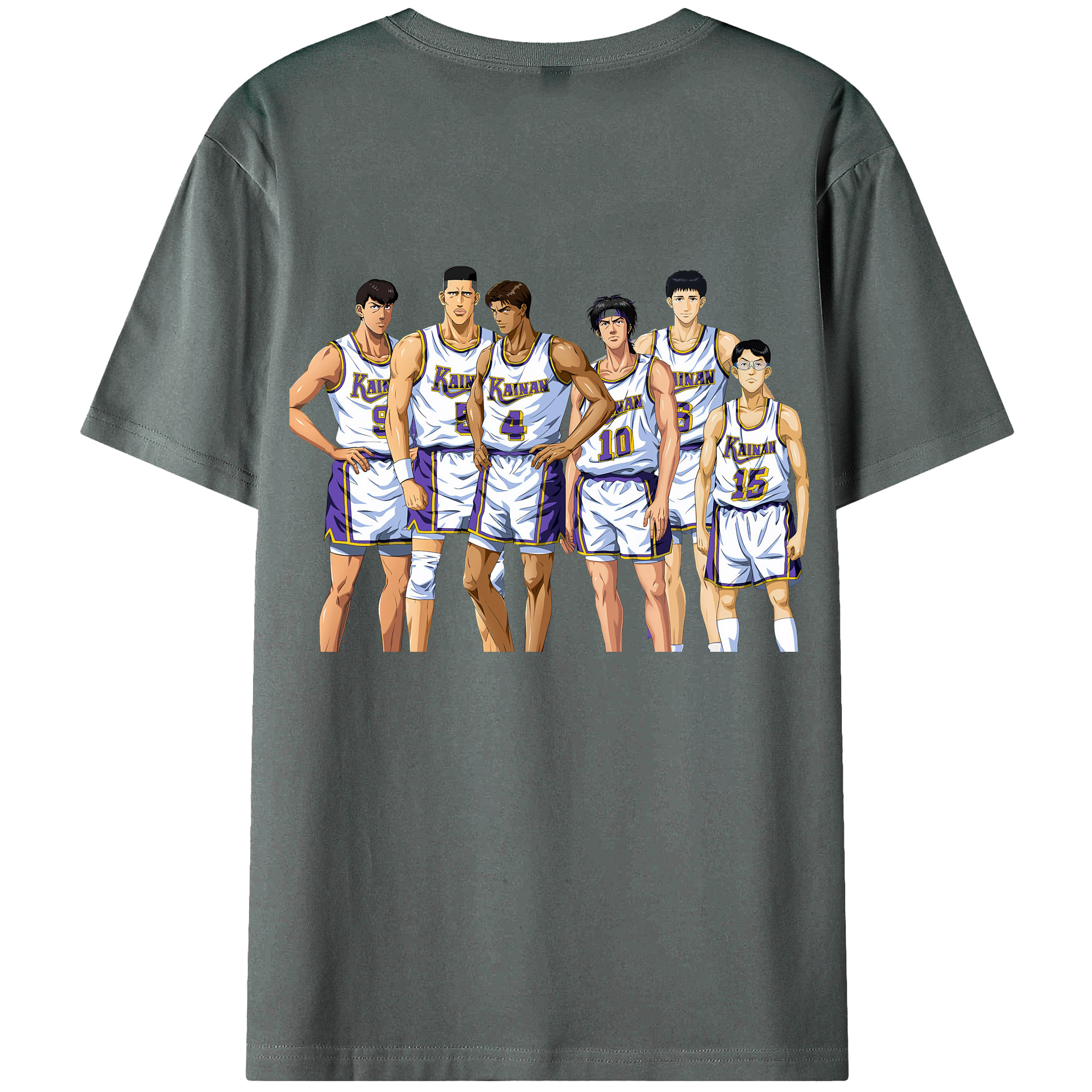 （画像用） SLAM DUNK／スラムダンク 綿100％ メンズ半袖Tシャツ（バックプリント） 通気性